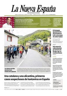 LOS MINEROS DE IBIAS MARCHAN HACIA OVIEDO ENTRE APLAUSOS